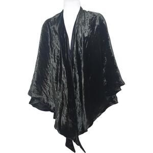 Vintage David Cohen Women's Sz OS Black Velvet Cape Shawl Eveningwear(1804)